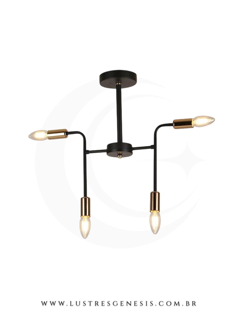 Pendente moderno preto Unevem com 4 pontos de luz, ideal para bancadas, mesas de jantar, lavabos e ilhas, da marca Sindora Iluminação.